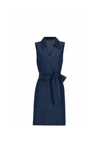 freshlions - Blusenkleid Feelija mit stilvollem Bindeband - dark blue