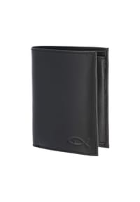oxmox® Leather - Leather Geldbörse RFID Schutz Leder 13 cm - schwarz-circle bloom