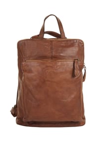 Samantha Look - Rucksack Echt Leder, Made In Italy - cognac