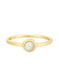 GLANZSTÜCKE MÜNCHEN - Damen Ring aus 925/- Sterling Silber in Gelbgold mit Opal (synth.) - gelbgold