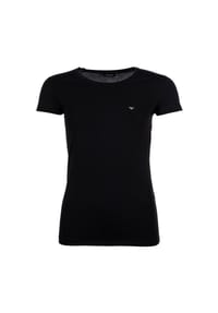 EMPORIO ARMANI - Damen T-Shirt, Rundhals - ESSENTIAL STUDS, Regular Fit, Viskose Stretch - Schwarz