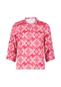 CARTOON - Shirtbluse, Schlüsselloch-Ausschnitt, 3/4-Arm, für Damen - 4826 RED/ROSÈ
