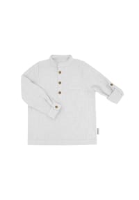 maximo® - GOTS MINI BOY-Hemd, langer Arm Musselinstoff - altindigo-weiß-streifen