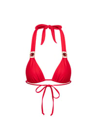 MODA MINX - Bikini Top Amour mit funkelndem Steinbesatz - Red