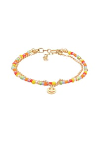elli. - Armband Kids Layer Mit Smiling Face Beads Bunt 925 Silber Vergoldet - Bunt