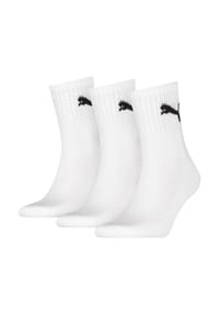 PUMA® - Short Crew Sportsocken, 3er-Pack, gepolsterte Komfortsohle, Logo-Print - 200 SCHWARZ