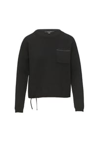 comma, - Strickpullover, Cropped, für Damen - 9999  GREY/BLACK