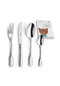 Paul Wirths Bestecke 4-tlg. Kinderbesteck Set - Augsburger Faden - silber