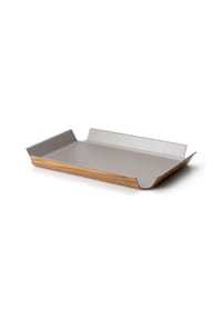 CONTINENTA - Rutschfestes Serviertablett, Taupe Metallic, 45 x 34 cm - Grau