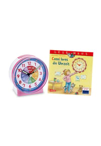 Atlanta by PARAGON - Kinderwecker mit Lernbuch Conni Uhrzeit Lesemaus - 2126/1 BU2 - Rosa