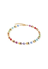 CŒUR DE LION GeoCUBE® - Iconic Metallic Halskette Rainbow - Multicolor Rainbow/Gold