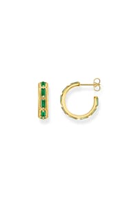 Thomas Sabo Rebel at heart - Creolen Krokodilpanzer mit smaragdgrünen Steinen - gelbgoldfarben, grün