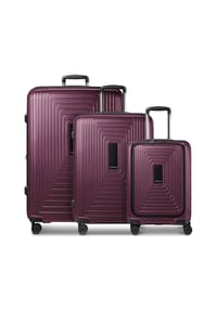 REDOLZ Essentials 14 - Essentials 14 4 Rollen Kofferset 3-teilig mit Dehnfalte - aubergine metallic