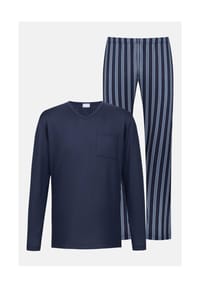 mey - Schlafanzug Seriously Stripes, Baumwolle, für Herren - 668 YACHT BLUE