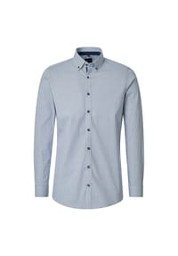VENTI - Herren Businesshemd Langarm Print Body Fit - Blau