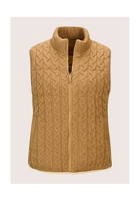 MADELEINE - Strickweste mit Zopfmuster - caramel