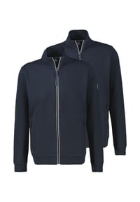 LERROS - Sweatjacke 2er Pack Basic - Creme / dunkelblau