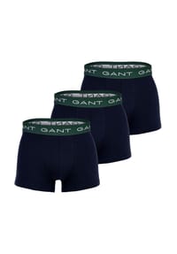 GANT - Herren Boxershorts, 3er Pack - Trunk 3-Pack, Baumwollmischung, einfarbig - Schwarz/Grau/Rot/Grün