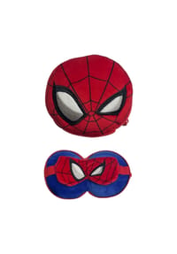 MARVEL - Spiderman Reisekopfkissen mit Schlafmaske für Kinder und Erwachsene - Rot 17x18x15 cm