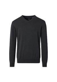 CASAMODA - Herren Pullover uni - Grauschwarz