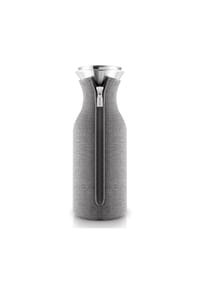eva solo - Kühlschrankkaraffe mit Manschette, Glas/Edelstahl/Silikon/ Stoff, Dunkelgrau, 1 L - Dunkelgrau