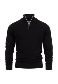 KRONSTADT - Strickpullover KSCarlo Half-Zip - Black
