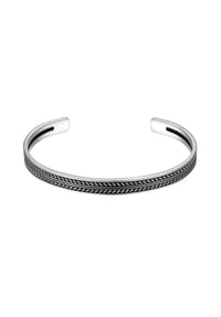 TRUE REBELS - Herren Armband aus Edelstahl in silber/schwarz - silber/schwarz