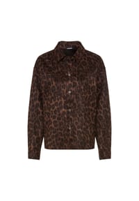 olsen - Jacke in Velours-Optik mit Hemdblusenkragen - Coffee Bean