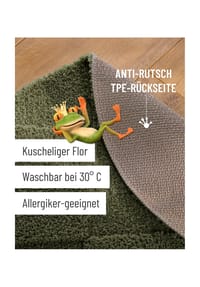 WECONhome Badteppich Davie - Hoch-Tief-Effekt - Badteppich - anthrazit grau