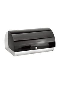 Cheffinger - Moderner Brotkasten mit Rolldeckel aus Edelstahl - 38,5 x 18,5 - Schwarz 38,5 x 18,5 x 28 cm