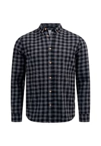 KRONSTADT - Hemd Langarm KSJohan Check - Black