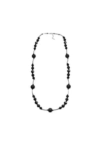 Steuer Modeschmuck - Kette Metall Glasstein - Schwarz