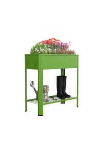 VCM. Metall Hochbeet mit Ablageboden rechteckig | stehender Pflanzkasten |  Blumenkasten fr Garten Terrasse Balkon | Blumentopf H. 88 x B. 80 x. T. 35  cm | Balora XL | GALERIA