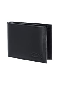 oxmox® Leather - Leather Geldbörse RFID Schutz Leder 11 cm - schwarz-circle bloom
