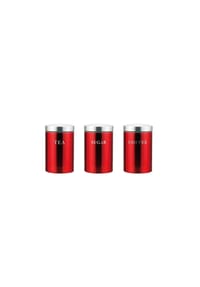 Cheffinger - Aufbewahrungsdosen für Küche – luftdicht & dekorativ – 3-teilig - Rot 11 x 17,5 cm