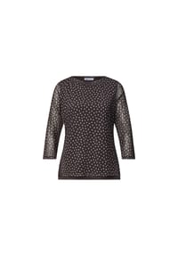 Street One - Shirt, U-Boot-Ausschnitt, für Damen - 27874 BLACK COFFEE