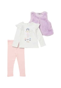 LILY & JACK® - 3tlg Set Floral - weiß rosa flieder