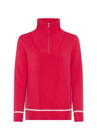olsen - Pullover mit Troyerkragen und Reißverschluss - Pearl Grey Melange