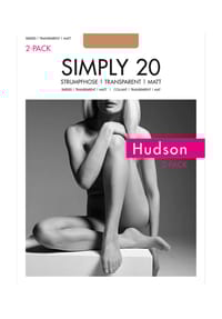 Hudson - Simply Feinstrumpfhose, 2er-Pack, 20 DEN, für Damen - 0005 BLACK