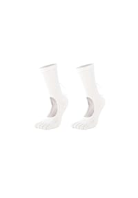 MUNADUNA - 2er-Pack Ballet-/Yoga-/Pilates-Zehensocken – Satinband Fitness-Socken,Baumwolle,Anti-Rutsch - black