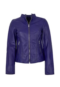 JILANI - Damen Lederjacke Lammnappa blau - blau
