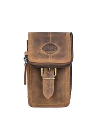GREEN BURRY Vintage - Vintage Gürteltasche Leder 10 cm - save brown