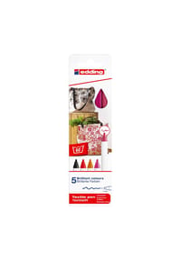 edding® - Textil-Marker, 5er-Set - MEHRFARBIG, mehrfarbig