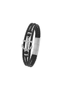 TOM TAILOR MEN - Identarmband für Herren, Edelstahl | Anker - schwarz