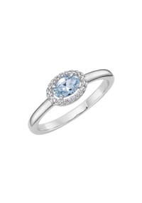 GIORGIO MARTELLO MILANO - Ring Ziersteine, Zirkonia weiß, Silber 925 - hellblau