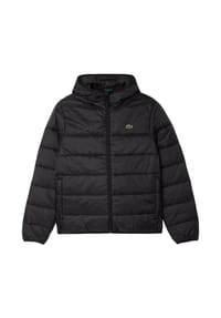 LACOSTE - Herren Steppjacke - Lightweight Colorblock Puffed Jacket, Kapuze, wattiert - Schwarz