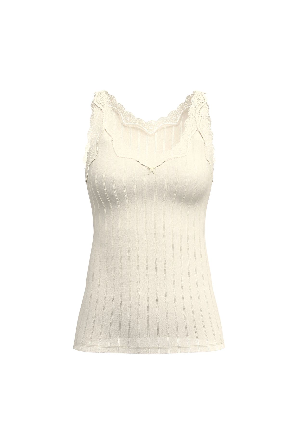 Calida Damen Beige Etude Toujours Tank-Topfür Xs, Liaison Aus Bester Baumwolle Und Verspielter Spitze - Bild 4