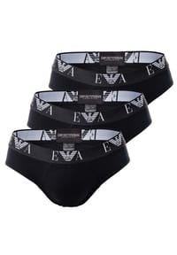 EMPORIO ARMANI - EMPORIO ARMANI EMPORIO ARMANI Herren Slips 3er Pack - Briefs, Unterwäsche, Stretch Cotton - schwarz