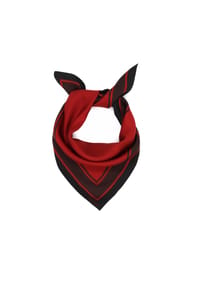 Kazar - Roter Seidenschal mit schwarz-brauner Bordüre - Rot