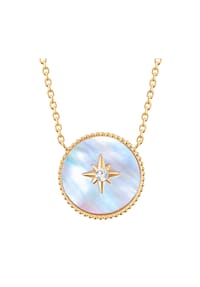 VALERO PEARLS - Damen Kette aus Edelstahl in Gelbgold mit Preciosa und Perlmutt - gelbgold